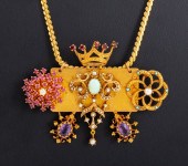 14K MULTI CHARM GEMSTONE PIN P