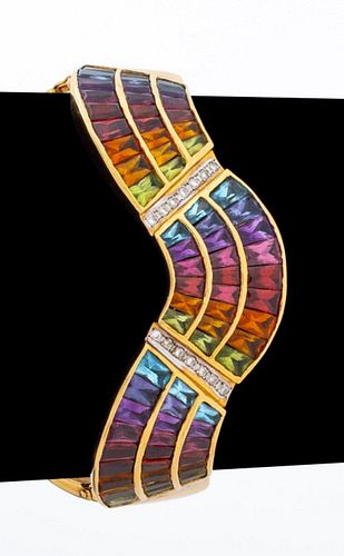 14K MULTI-COLORED GEMSTONE