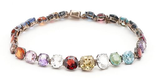 14K MULTI GEMSTONE BRACELETLadies