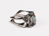 14K MYSTIC TOPAZ & DIAMOND RIN
