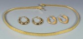 14K NECKLACE & 2 PAIR HOOP EAR