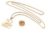 14K NECKLACE & RING W/ CHINESE