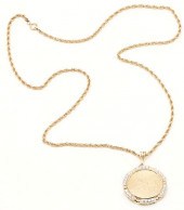 14K NECKLACE W/ 14K & DIAMOND