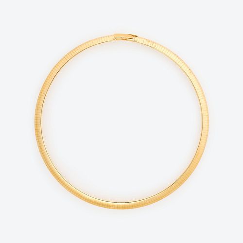14K OMEGA NECKLACE: 8MM WIDE,