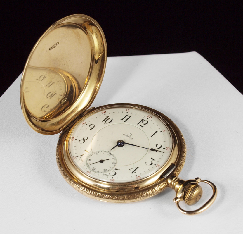 14K OMEGA POCKET WATCH: Gents 14K