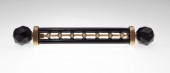 14K ONYX ENAMEL AND SEED PEARL