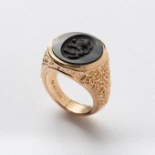 14K ONYX LION SIGNET RING14K y