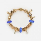14K PANDORA CHARM BRACELET: DI