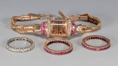 14K PAUL DITISHEIM WATCH & 3 E