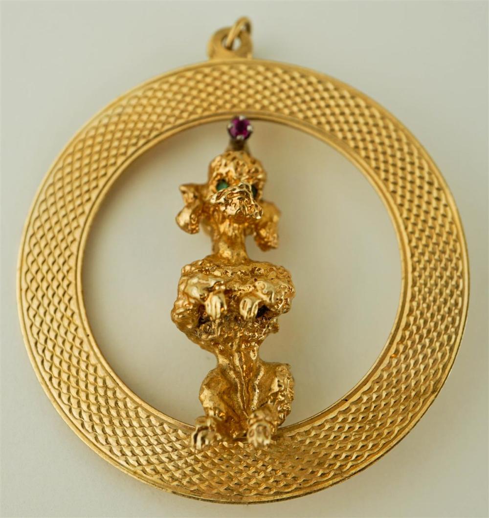 14K POODLE PENDANT CHARM14K