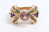 14K PURPLE-GREEN-PINK TOURMALI