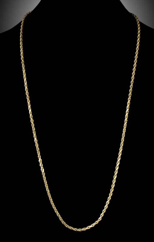 14K ROPE CHAIN NECKLACE: 14K