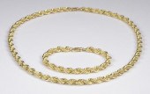14K ROPE NECKLACE AND BRACELET