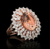 14K ROSE GOLD 7CT MORGANITE AN