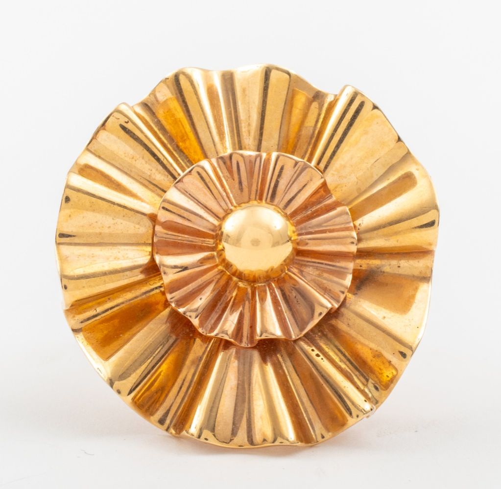 14K ROSE GOLD FLOWER BROOCH / PIN