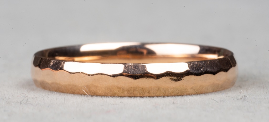 14K ROSE GOLD HAMMER FINISHED