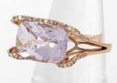 14K ROSE GOLD, KUNZITE & DIAMO
