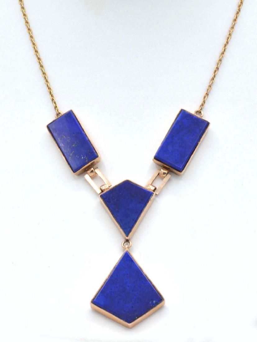14K ROSE GOLD & LAPIS NECKLACE14k