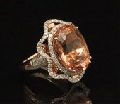 14K ROSE GOLD MORGANITE & DIAM