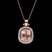 14K ROSE GOLD, MORGANITE & DIA