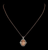 14K ROSE GOLD MORGANITE AND DI