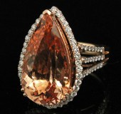 14K ROSE GOLD MORGANITE AND DI