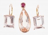 14K ROSE GOLD MORGANITE PENDAN