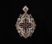 14K ROSE GOLD PINK & WHITE DIA