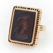 14K ROSE GOLD & SARD INTAGLIO