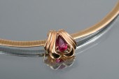 14K RUBELLITE PENDANT & OMEGA