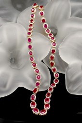 14K RUBY & DIAMOND NECKLACE BY