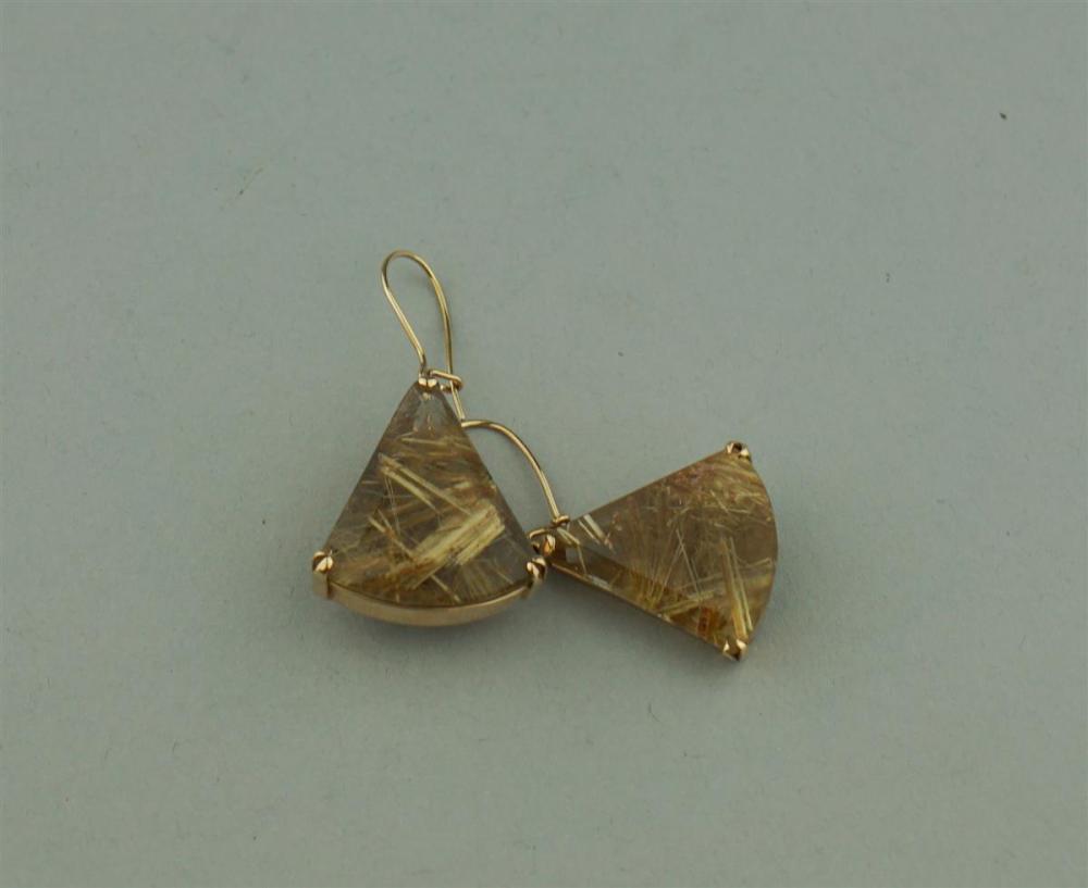 14K RUTILATED QUARTZ EARRINGS14K