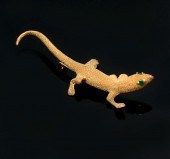 14K SALAMANDER PIN: 14K yellow