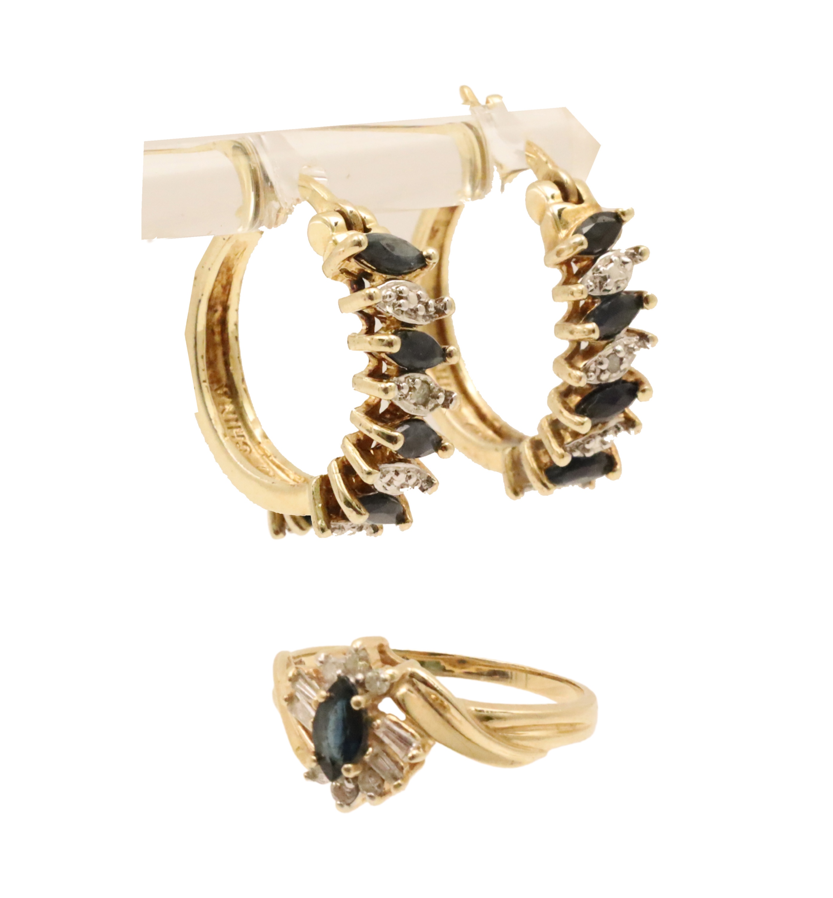 14K SAPPHIRE & DIAMOND 3 PC.