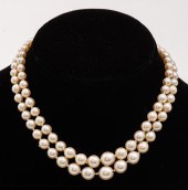 14K SAPPHIRE & PEARL DOUBLE ST
