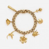 14K SEA THEMED CHARM BRACELET