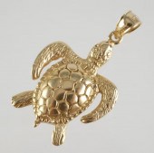 14K SEA TURTLE PENDANTDesigned