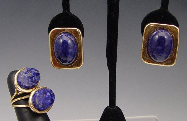 14K SODALITE & LAPIS RING &
