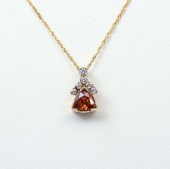 14K SPINEL AND DIAMOND PENDANT
