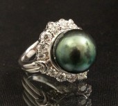 14K TAHITIAN PEARL AND DIAMOND