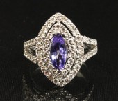 14K TANZANITE AND DIAMOND LADY