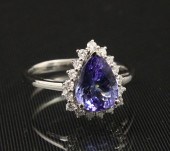 14K TANZANITE AND DIAMOND RING