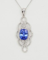 14K TANZANITE & DIAMOND NECKLA