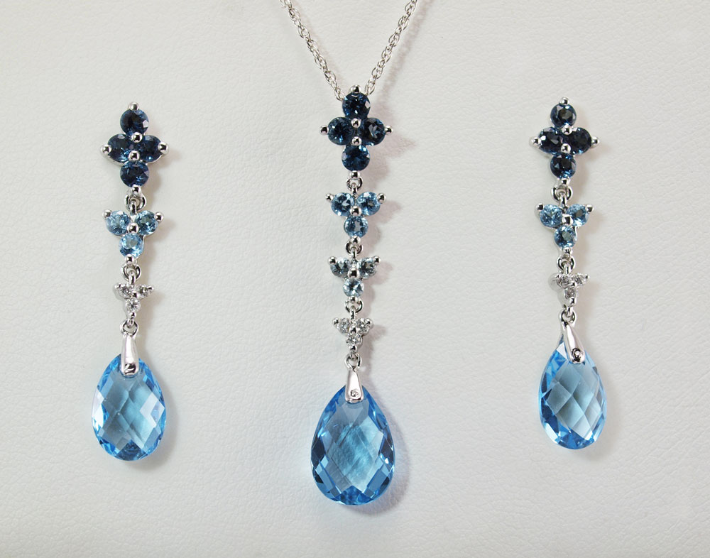 14K TOPAZ & DIAMOND