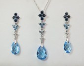 14K TOPAZ & DIAMOND NECKLACE/E
