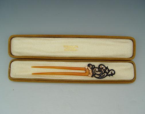 14K TORTOISE SHELL, ENAMEL AND