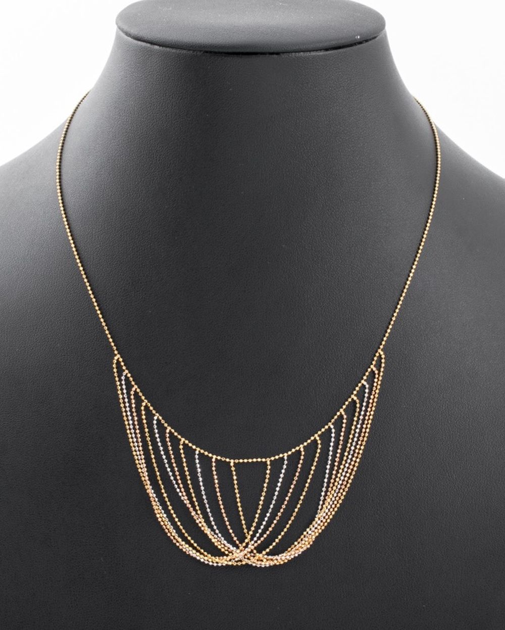 14K TRI-GOLD DIAMOND CUT BIB