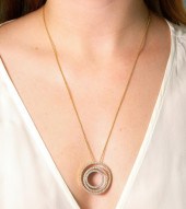 14K TRI GOLD PENDANT NECKLACE