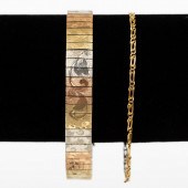 14K TRITONE FOLIATE MOTIF & 18