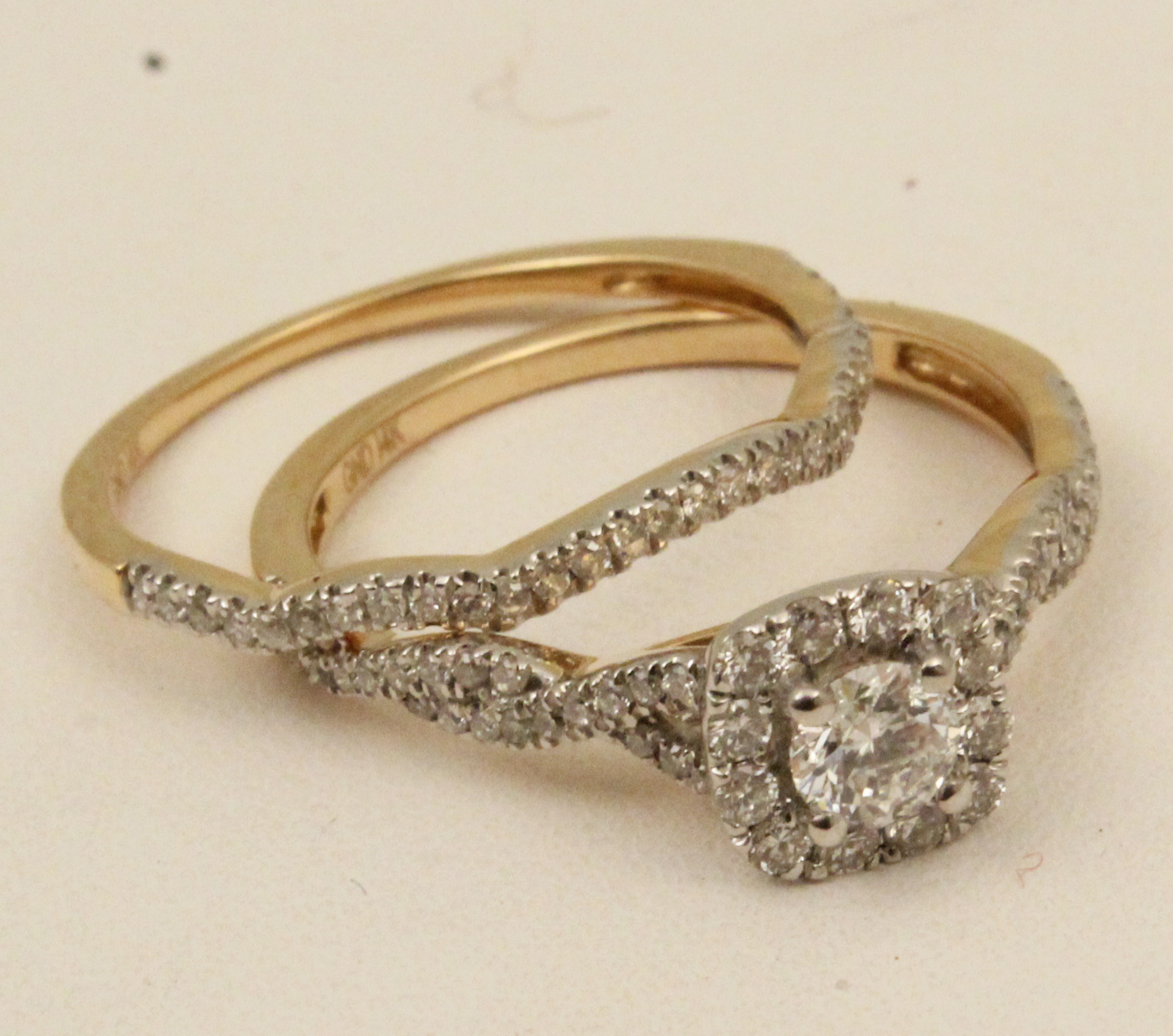14K TWO PIECE DIAMOND BRIDAL SET